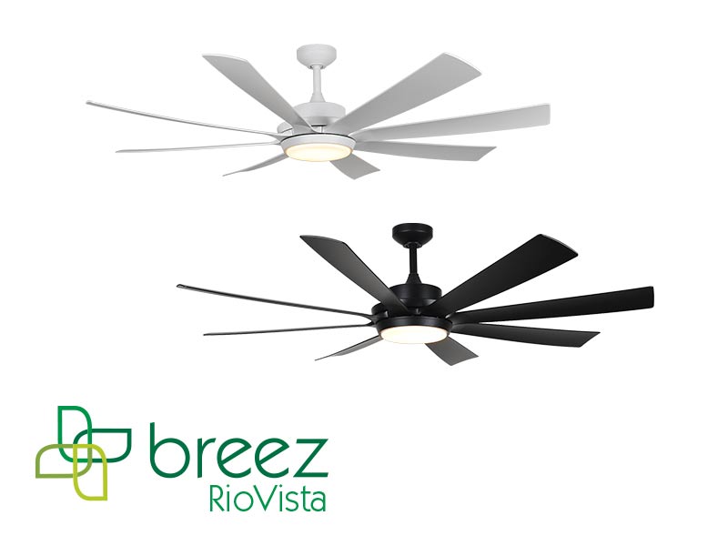 ceiling fan 72 inches 8-blade. Matt white or matt black finish