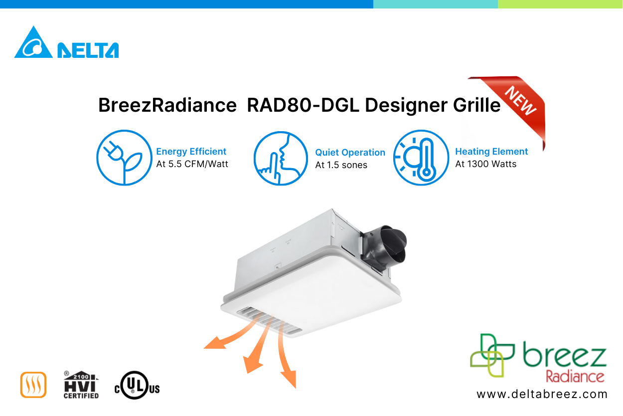 Delta BreezRadiance RAD80-DGL Designer Grille